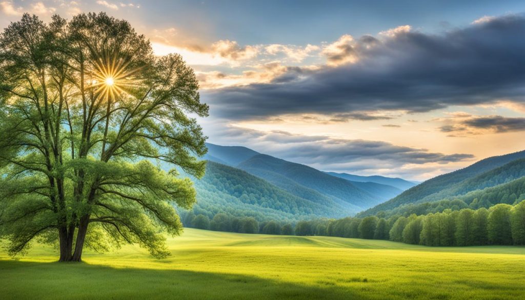 Scenic view of Cades Cove landscape