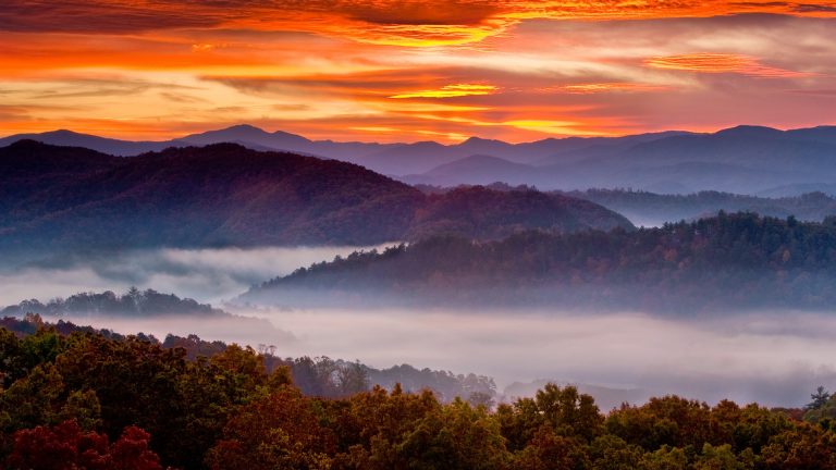 Open fields and mountain scenery in Cades Cove